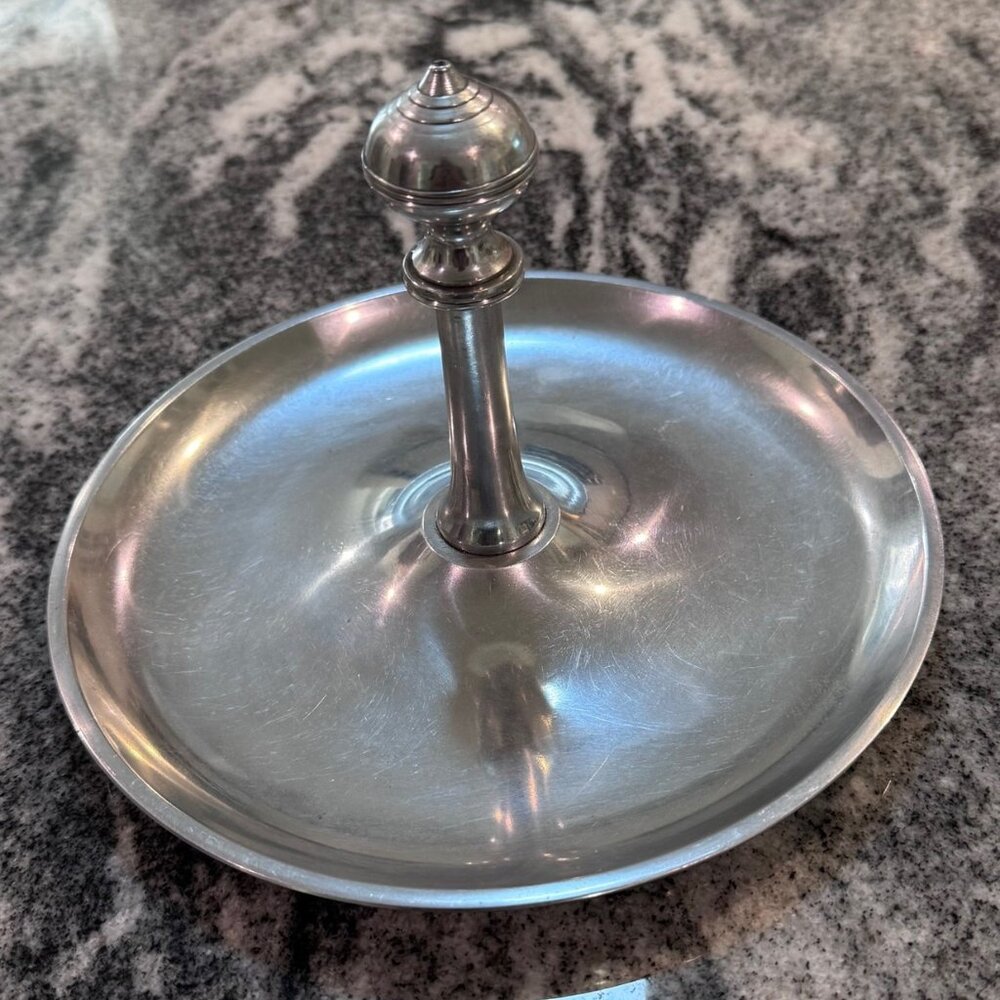 Vintage MCM Pewter Serving Dish